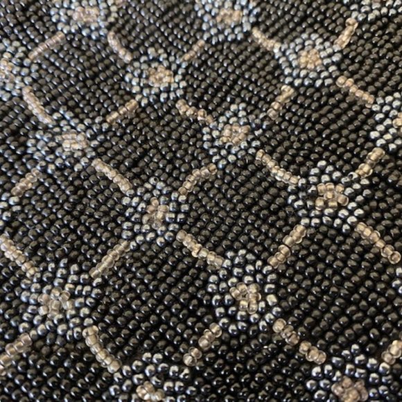 Vintage * HANSON & HILLARD * Black & Blue BEADED Evening PURSE (shoulder chain) - Picture 2 of 6